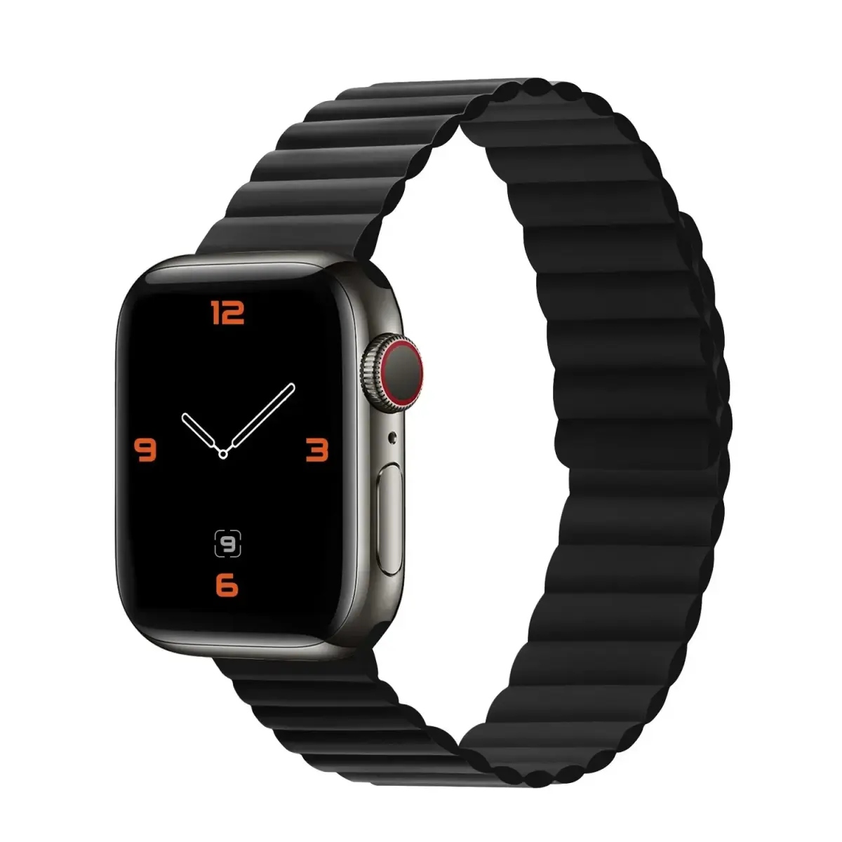 Silicone magnetic loop for Apple Watch 42/44/45/49 double-sided design 2 black
