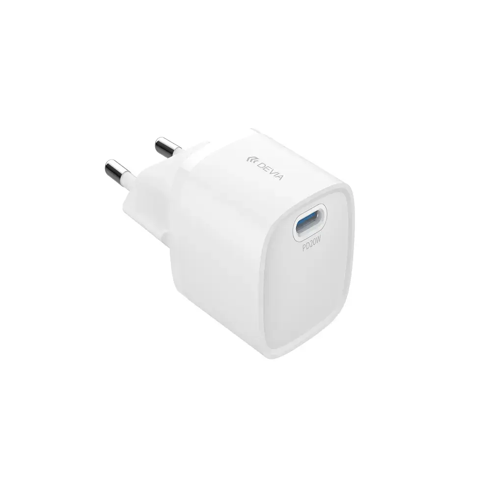Devia Extreme Mini tīkla lādētājs | 20W | PD | GaN | USB-C | balts