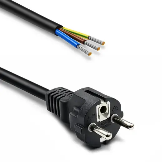 Qoltec Power cord | SCHUKO CEE 7/7 plug | Cu copper | stripped and soldered | 3x1.50 mm² | 3m
