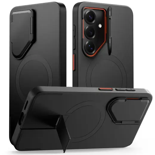 TECH-PROTECT Kevlar Aura telefono dėklas su MagSafe palaikymu Samsung Galaxy S26 (S942) juodas oranžinis