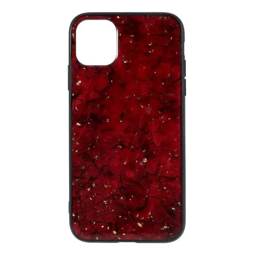 Fusion Art Epoxy Back Case Silikona Aizsargapvalks Priekš Apple iPhone 11 Tumši Sarkans