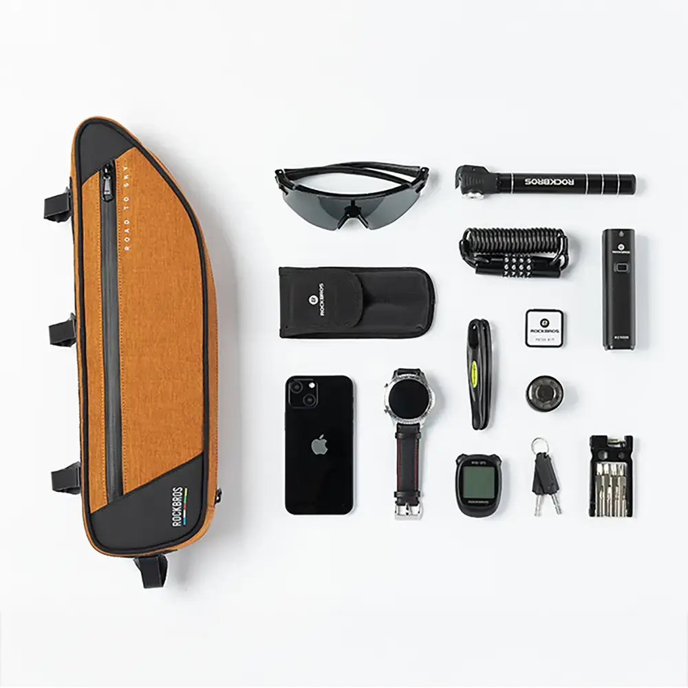 Torba pod ramę 2L Rockbros TL003 ROAD TO SKY wodoodporna – pomarańczowa