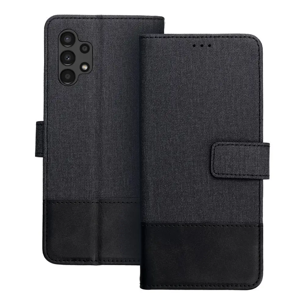 GOMMA knyginio tipo telefono dėklas Samsung Galaxy A13 4G (A135) juodas