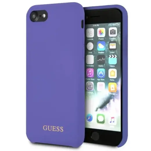 Guess GUHCI8LSGLUV iPhone 7|8 purple |fioletowy hard case Silicone