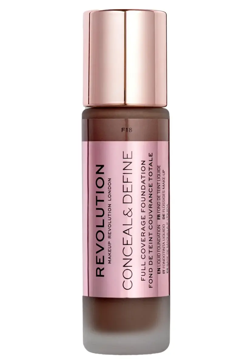Makeup Revolution, Conceal & Define, Oil Free, Cream Foundation, F 18, 23 ml