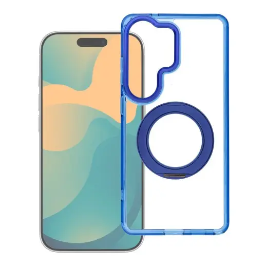 Case for Samsung S26 Ultra Frame Circle Stand compatible with MagSafe navy blue