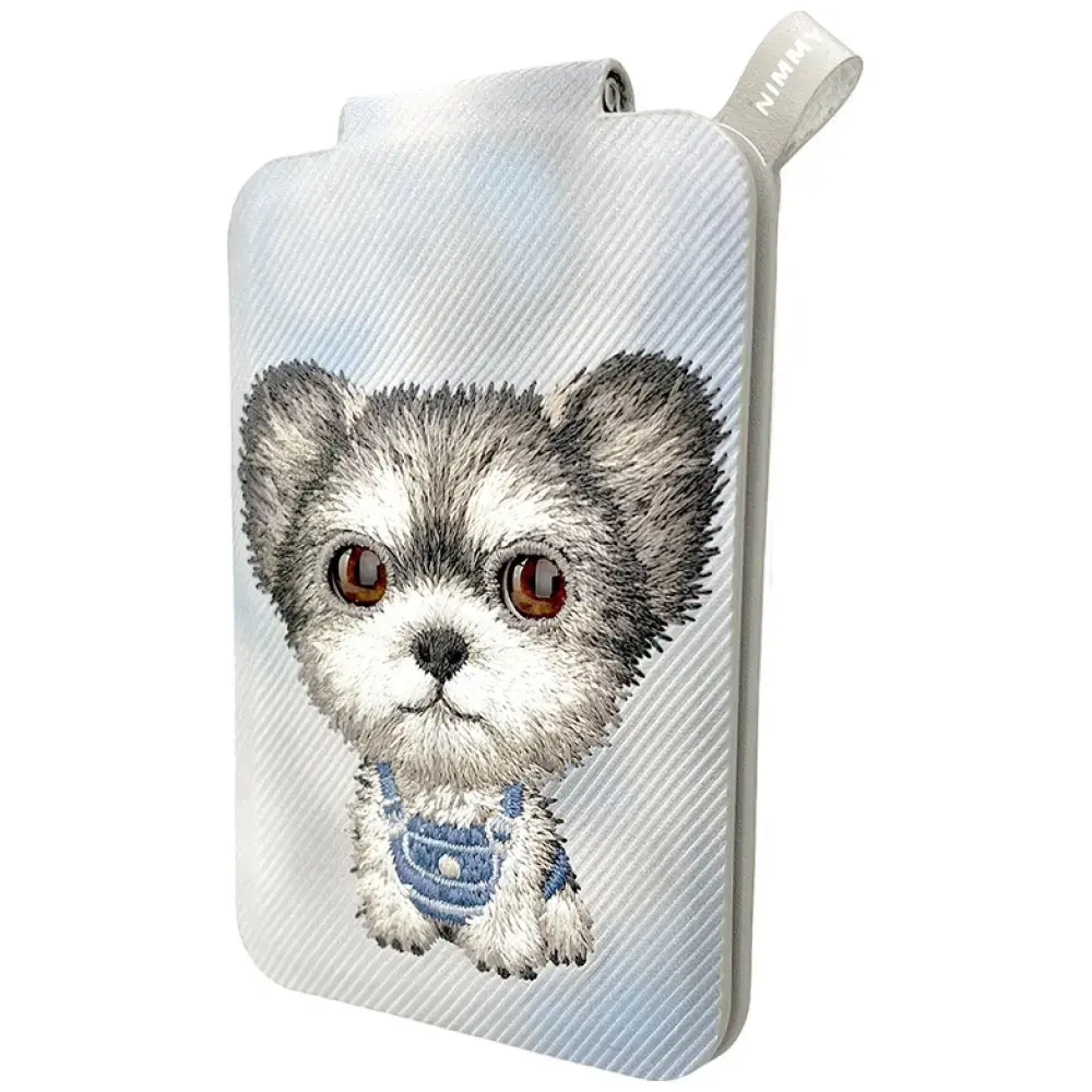 Magnetic phone wallet stand  Nimmy New Big-Eye Cute Pets 2.0 Dog grey