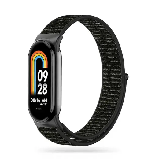 Tech-Protect Nylon išmaniojo laikrodžio dirželis Xiaomi Smart Band 8/8 NFC | nailoninis | juodas