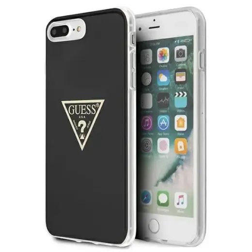 GUHCI8LPCUMPTBK Guess PC|TPU Hard Case Metalic for iPhone 7|8 Plus Black