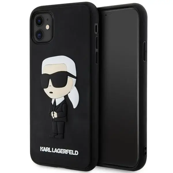 Karl Lagerfeld KLHCN613DRKINK iPhone 11 | Xr 6.1" czarny|black hardcase Rubber Ikonik 3D