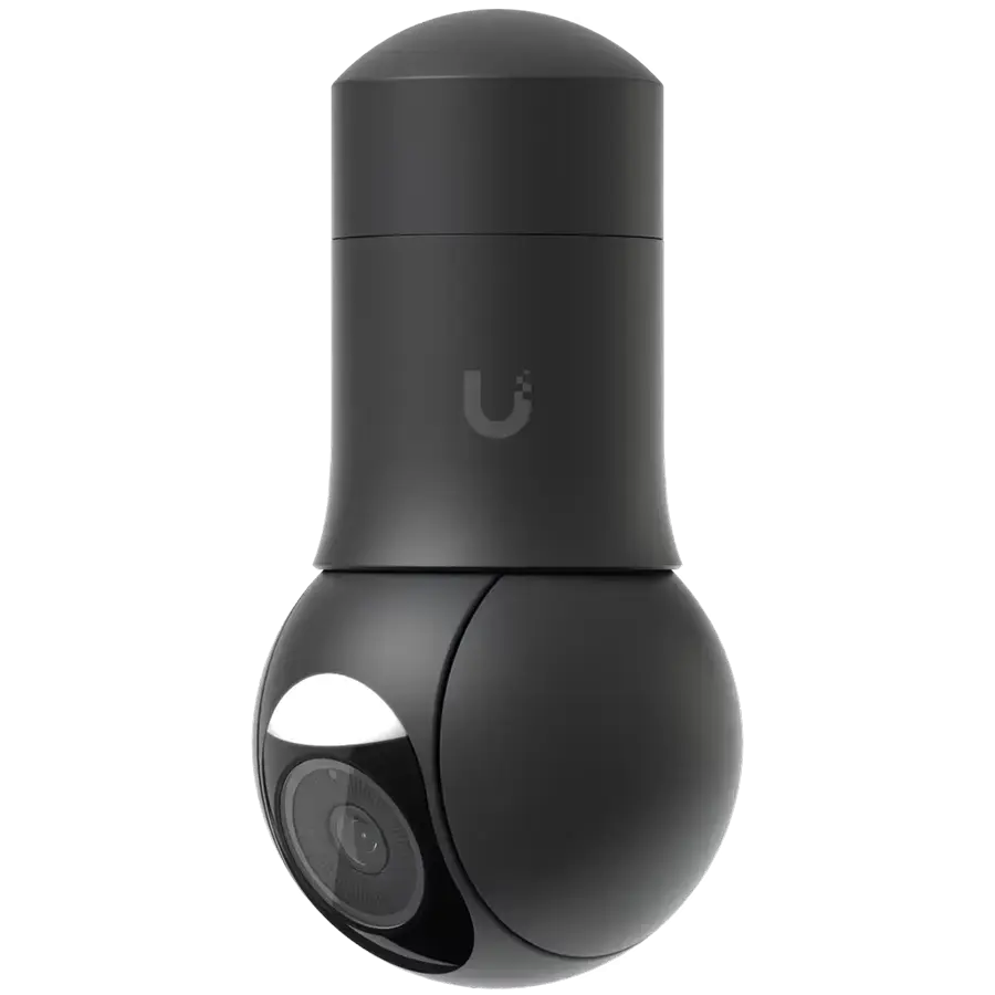 UBIQUITI UVC-G5-PTZ-B, black compact, all-weather camera with ultra-low latency pan-tilt-zoom control and versatile mounting options