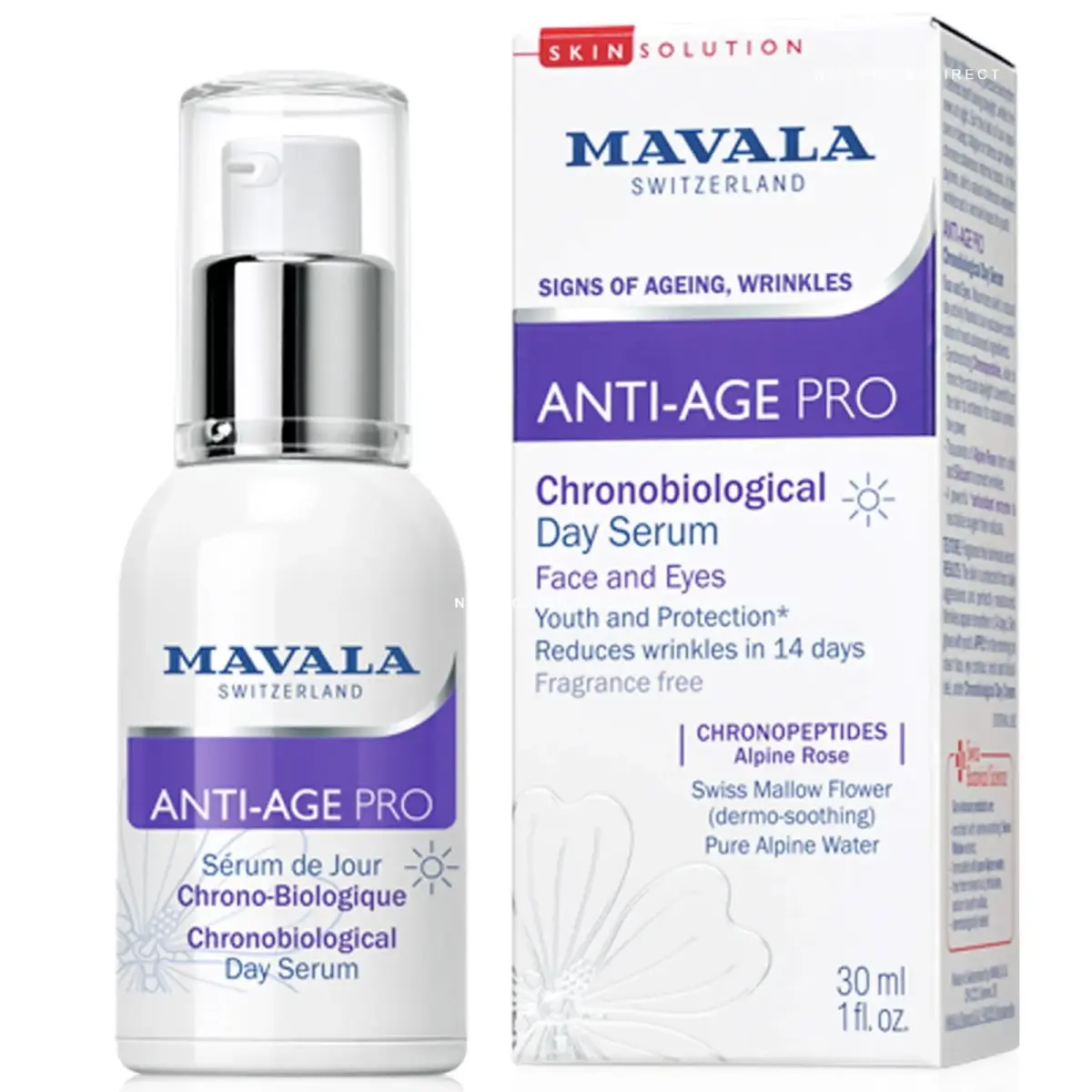 MAVALA Anti-Age Pro, Anti-Aging AND Anti-Wrinkle, Morning, Serum, For Face, 30 ml
