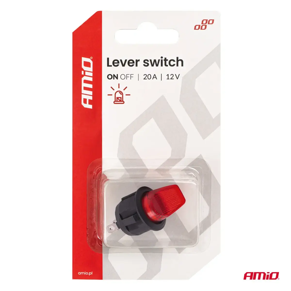 Lever switch 20A 12V AMIO-04438