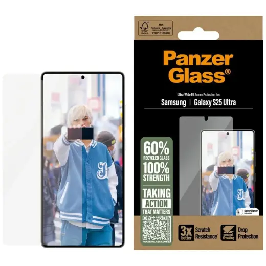 PanzerGlass Ultra-Wide tempered glass for phone Samsung Galaxy S25 Ultra