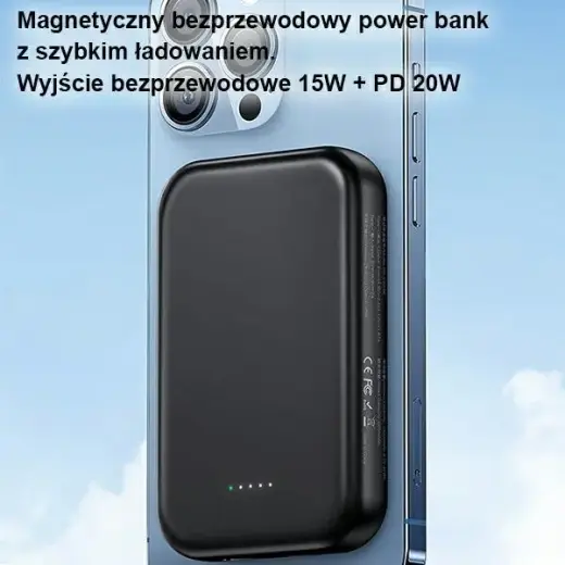 USAMS Powerbank PB66 10000mAh 20W PD Magnetic Wireless Two-Way Fast Charge biały|white 10KCD18002 (US-CD180)