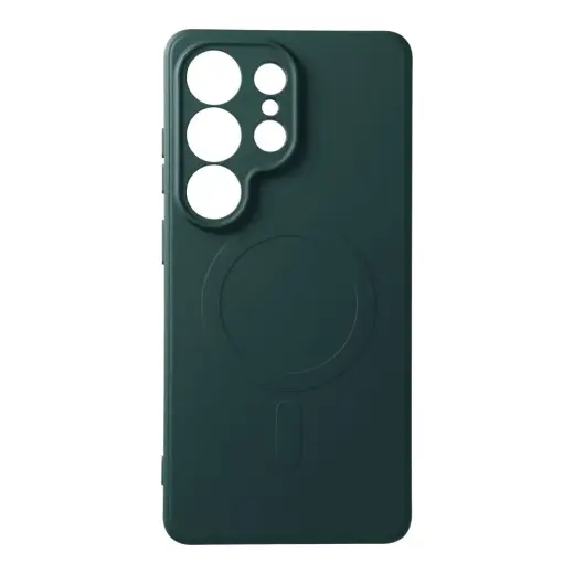 Silicone Mag Cover phone case with MagSafe support for Samsung Galaxy S26 Ultra (S948) green
