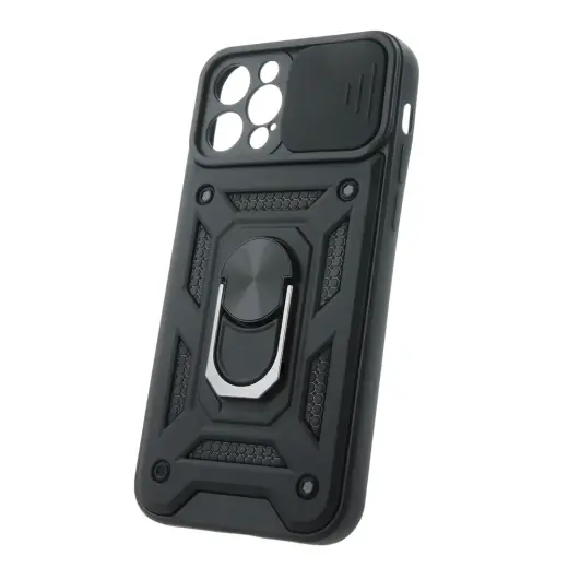 Defender Slide phone case with stand for iPhone 12 | iPhone 12 Pro black (with camera lens protection)