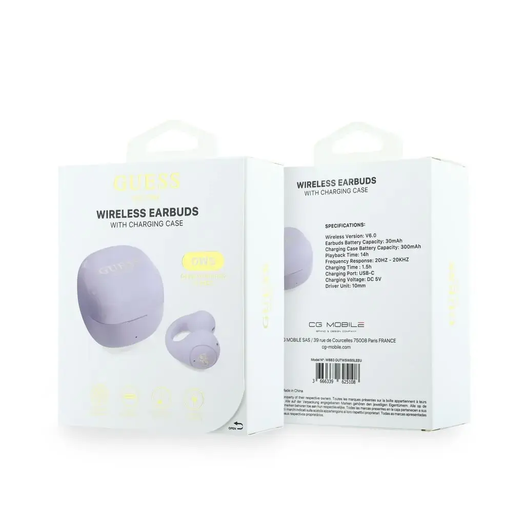 Guess Mini Classic Logo OWS Wireless Earphones Purple