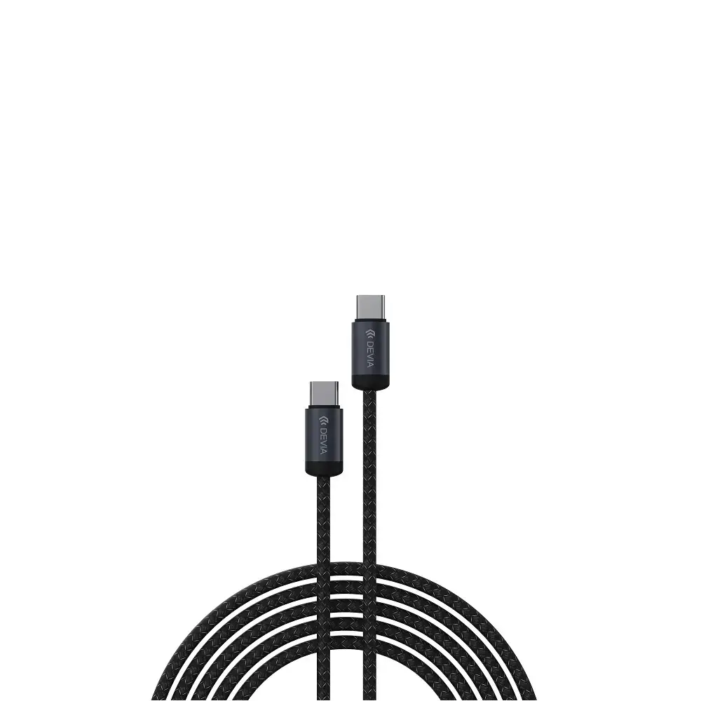 Devia Gracious EC646 datu pārraides un uzlādes vads | USB-C uz USB-C | PD | 60W | 1m | melns