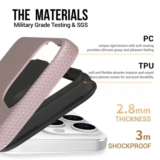 Vmax Triangle maciņš iPhone 15 Pro 6,1" rozā zelta krāsā Foto 6