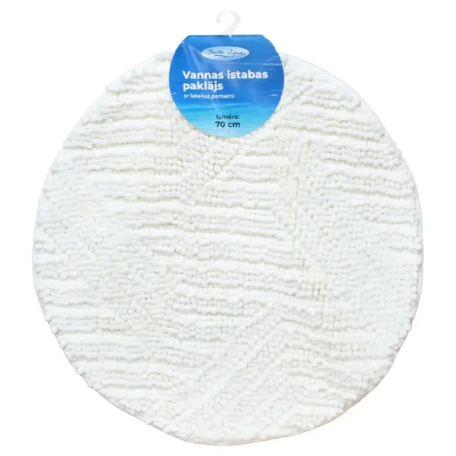Vannas istabas paklājiņš D70cm Square, balts