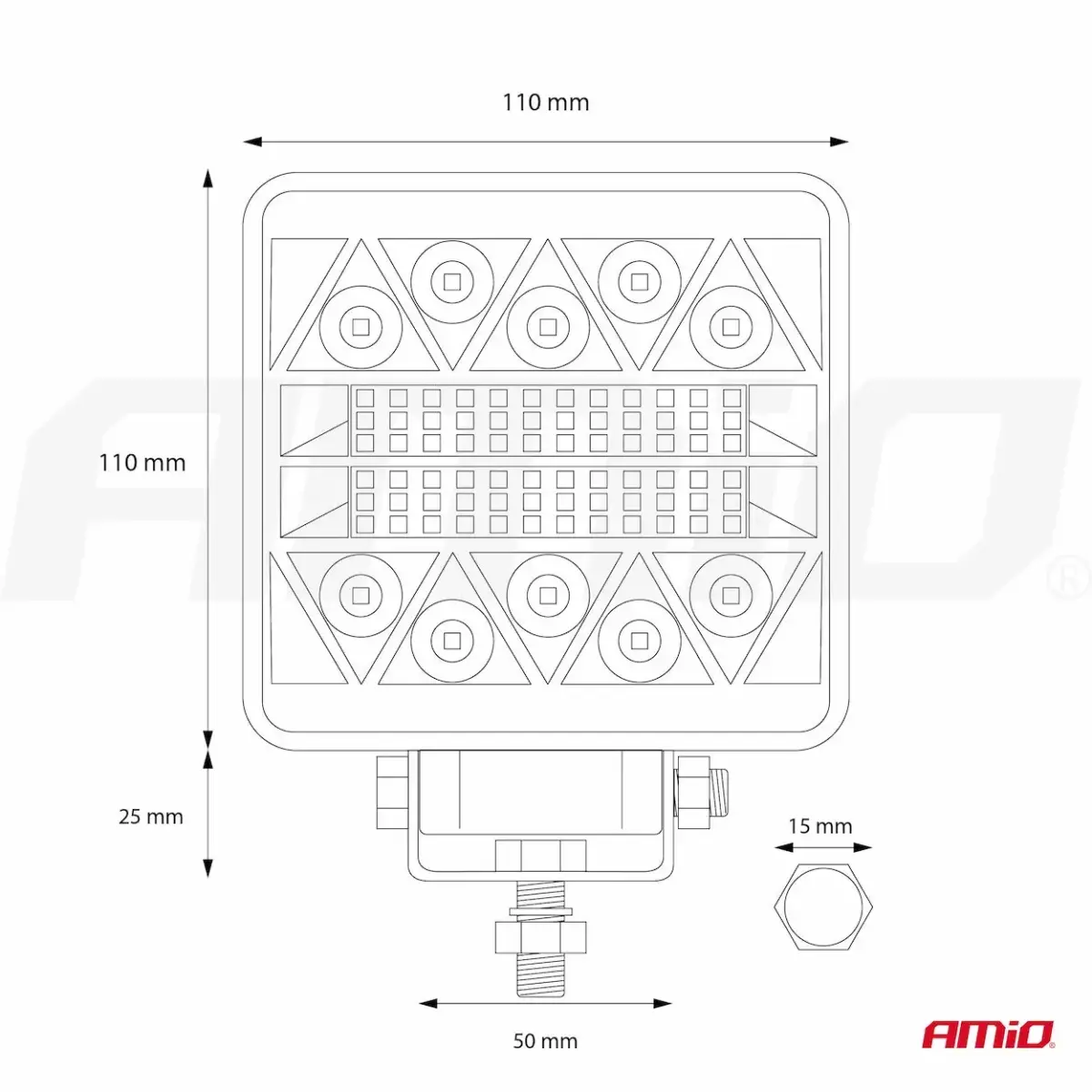 Working lamp AWL15 26LED COMBO 9-36V
