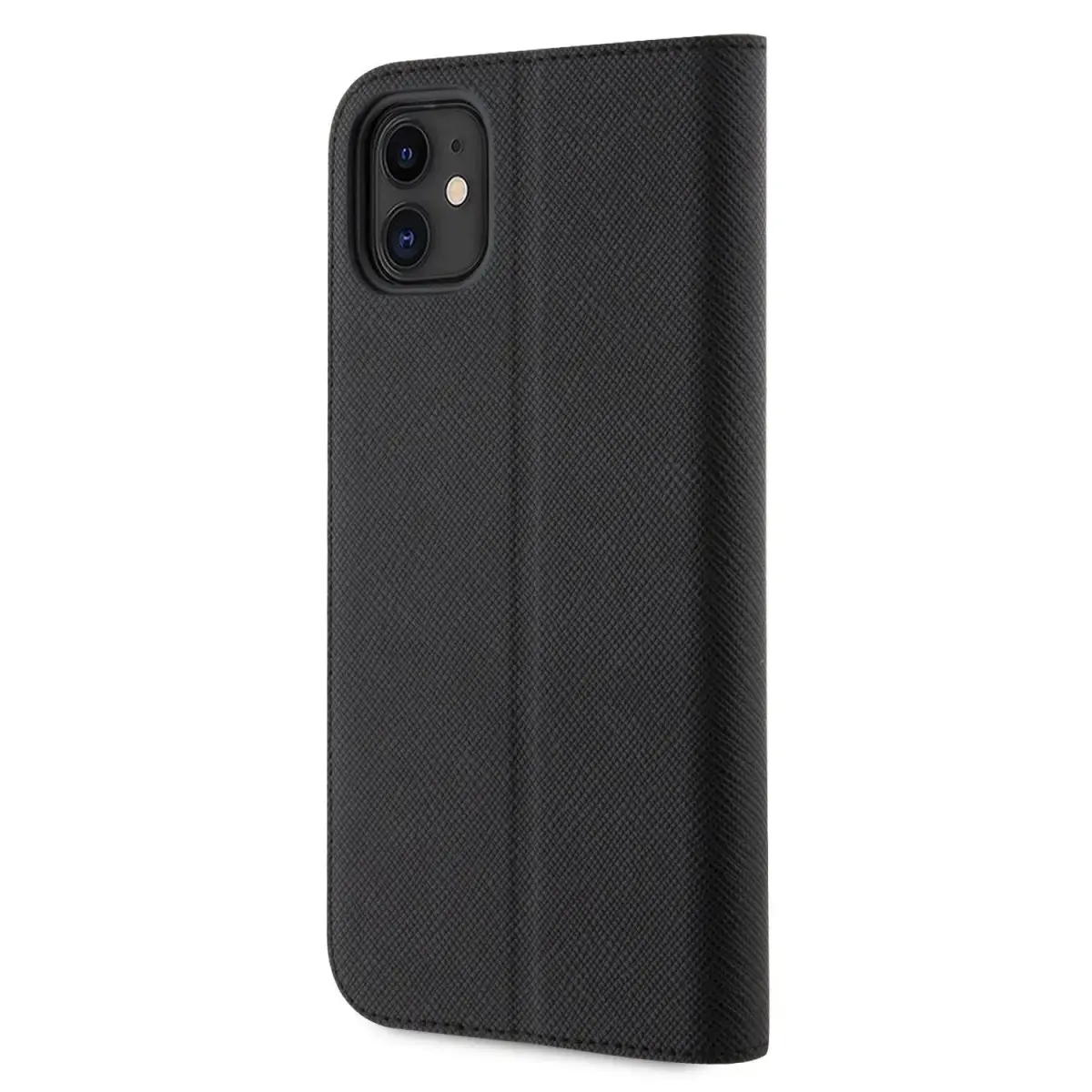 Karl Lagerfeld PU Saffiano Karl and Choupette NFT Book Case for iPhone 11 Black