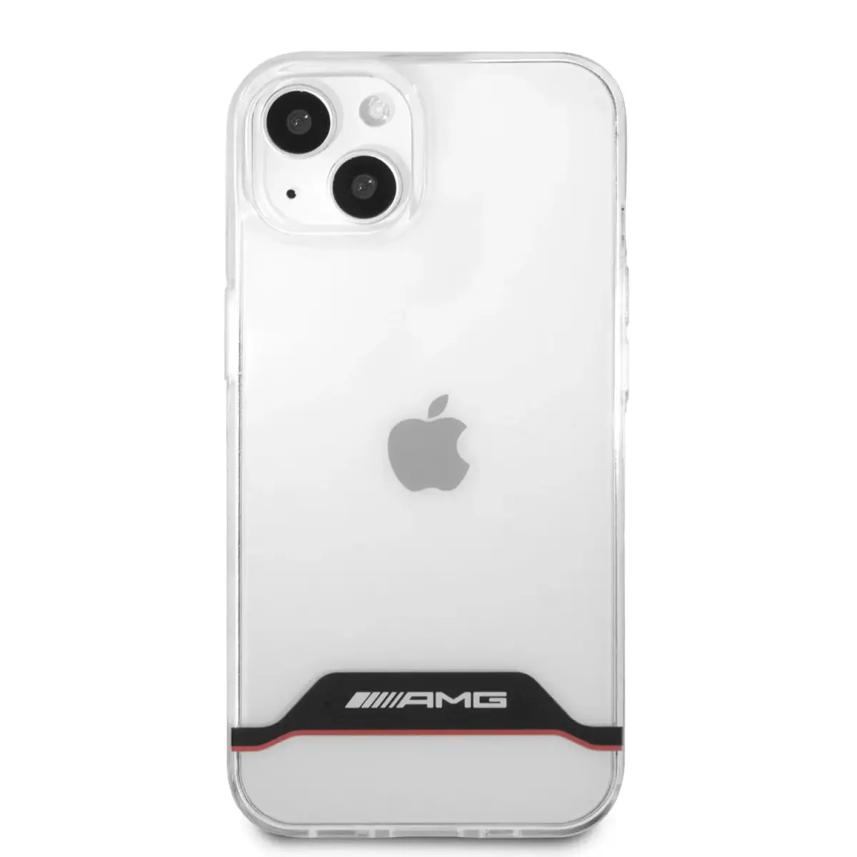 AMHCP13STCBR AMG PC|TPU Red Stripes Hard Case for iPhone 13 Mini Transparent