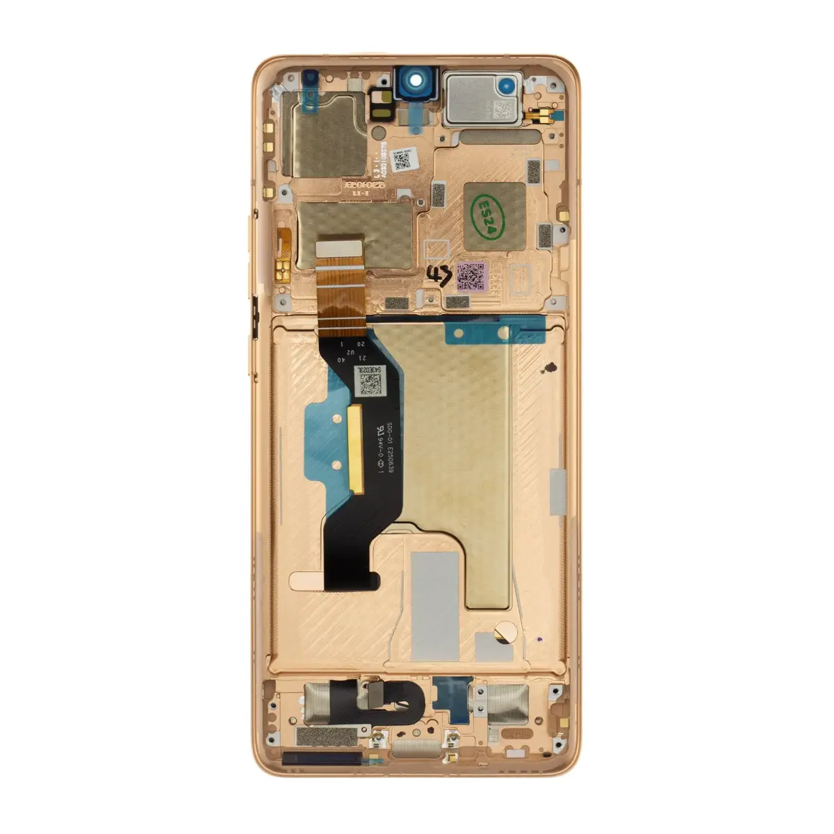 Motorola Edge 50 Ultra LCD Display + Touch Unit + Front Cover Peach Fuzz (Service Pack)