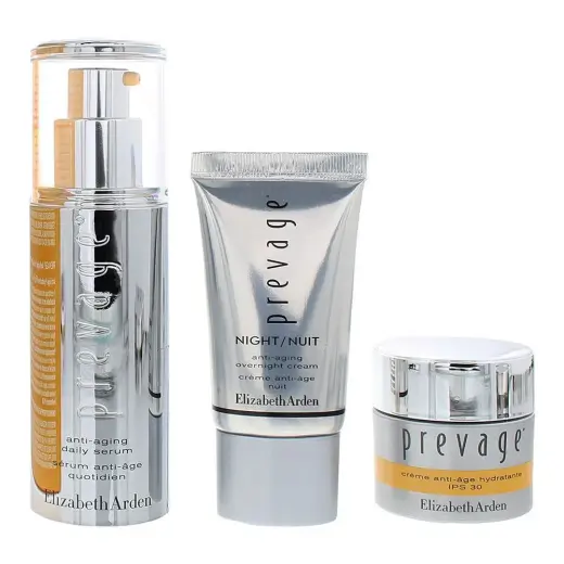 Set Elizabeth Arden: Prevage - Anti-Aging, Daily, Serum, Face, 30 ml + Prevage - Anti-Aging, Overnight, Cream, Face, 15 ml + Prevage - Anti-Aging, Moisturising, Day, Cream, Face, SPF 30, 15 ml
