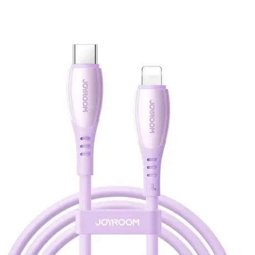 Joyroom S-A59 Vibrant Series duomenų perdavimo ir įkrovimo laidas | USB-C į Lightning | 30W | 1.2m | violetinis