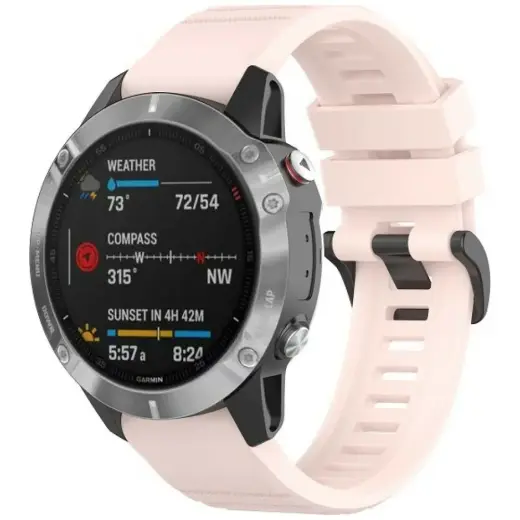 Beline viedpulksteņa siksniņa priekš Garmin Fenix 8/Fenix 7 Pro/MARQ Gen2/Epix Pro Gen2 | silikons | rozā