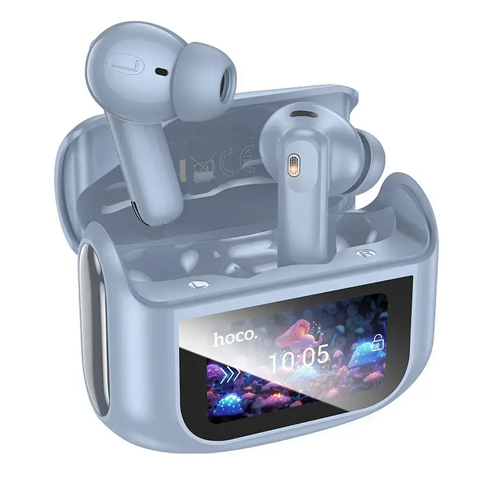 Wireless earphones Hoco with touch screen TWS ANC ENC EQ21 blue