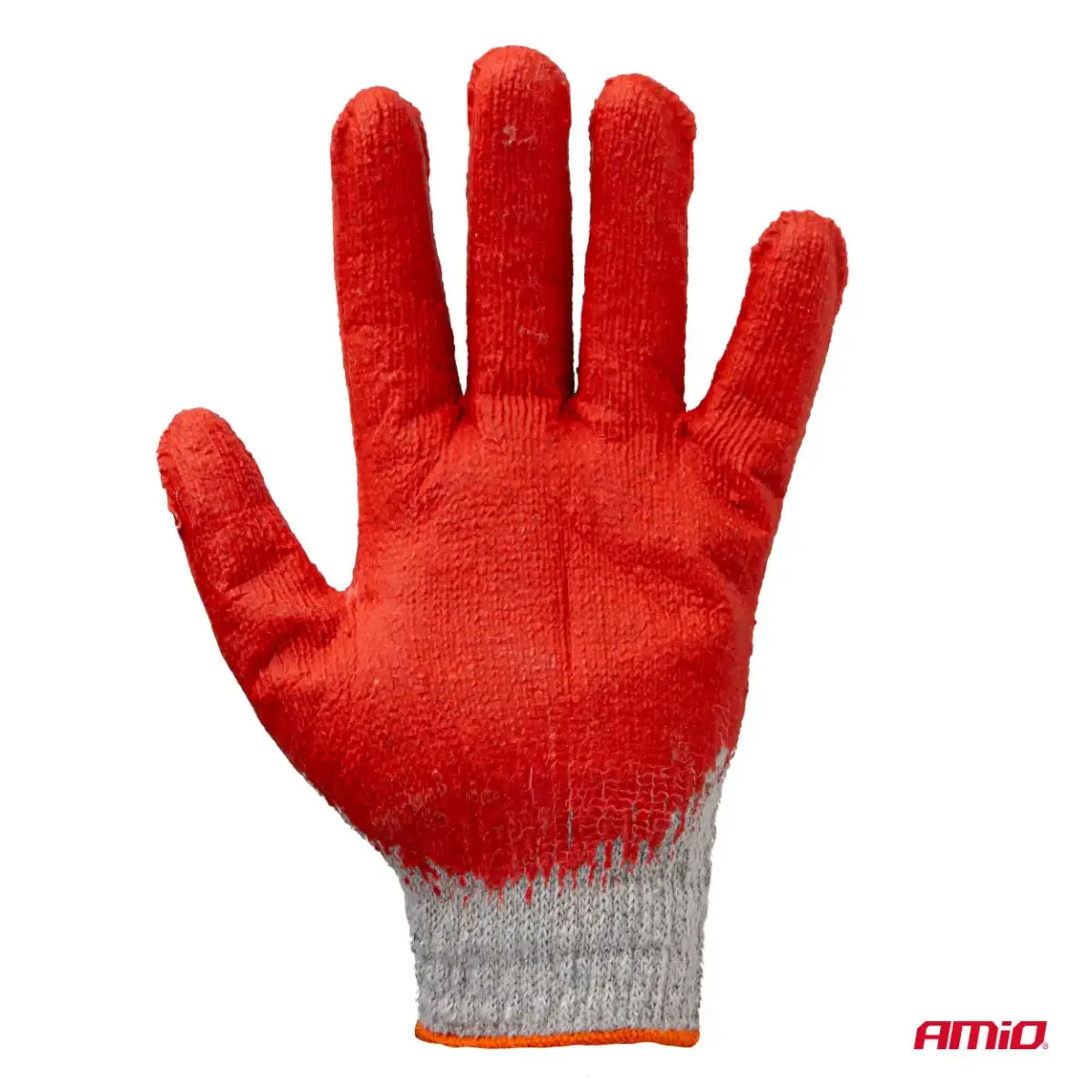 Polycotton latex coated gloves 10 pcs Size 9 AMIO-04630