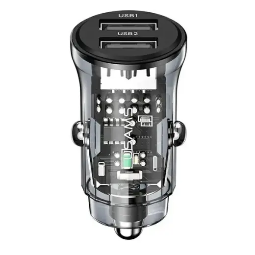 USAMS C31 CC162 automašīnas lādētājs | 15W | QC | USB-A | melns