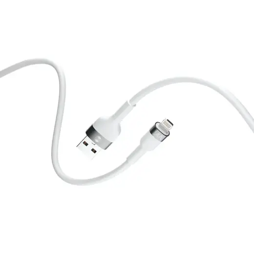 Forever Flexible datu pārraides un uzlādes vads | USB-A uz Lightning | 12W | 1m | balts