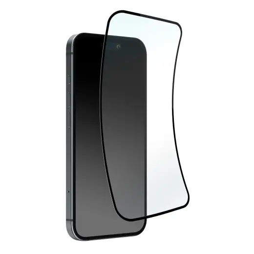 Puro Flexible Glass D3O hibridinis grūdintas stiklas telefonui iPhone 16 Plus | iPhone 15 Pro Max | iPhone 15 Plus, juodas