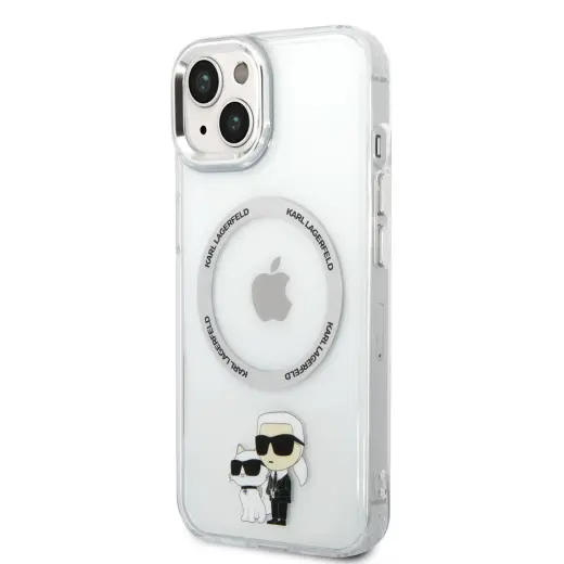 Karl Lagerfeld IML Karl and Choupette NFT MagSafe Case for iPhone 15 Plus Transparent