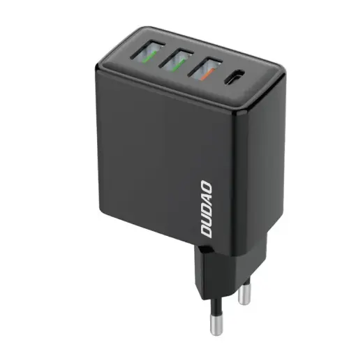 Travel charger Dudao A5HEU 3x USB + USB-C, PD 20W (black)
