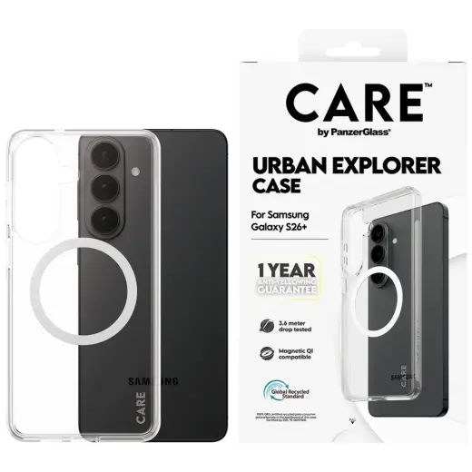 CARE by PanzerGlass Urban Explorer telefono dėklas Samsung Galaxy S26+ (S947) skaidrus