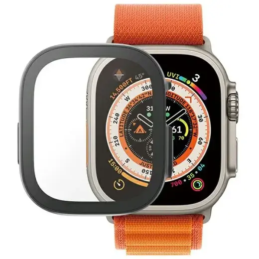 PanzerGlass aizsargstikls priekš Apple Watch Ultra 2/Ultra 3 (49 mm) | melns