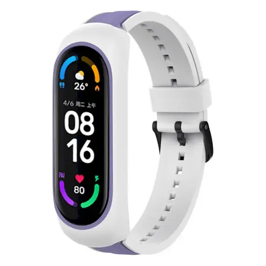 Fusion Accessories Dual Color viedpulksteņa siksniņa priekš Xiaomi Mi Band 3/4/5/6 | balta