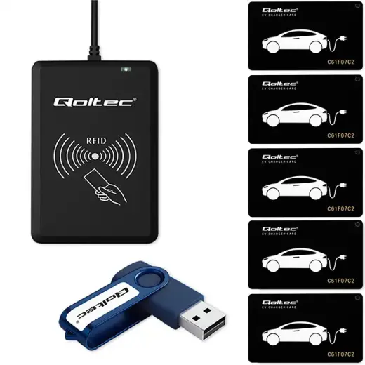 Qoltec EV Hotel System | EV Card Programmer + Software + 5 EV Cards