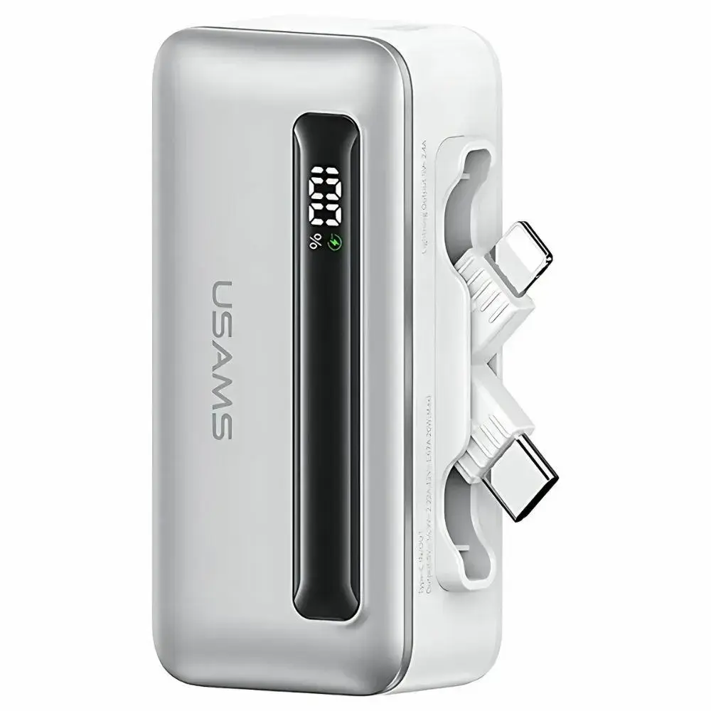 USAMS XB Series 4K5CD23302 (US-CD233) external battery (powerbank) | 4500 mAh | 20W | USB-C, Lightning | silver