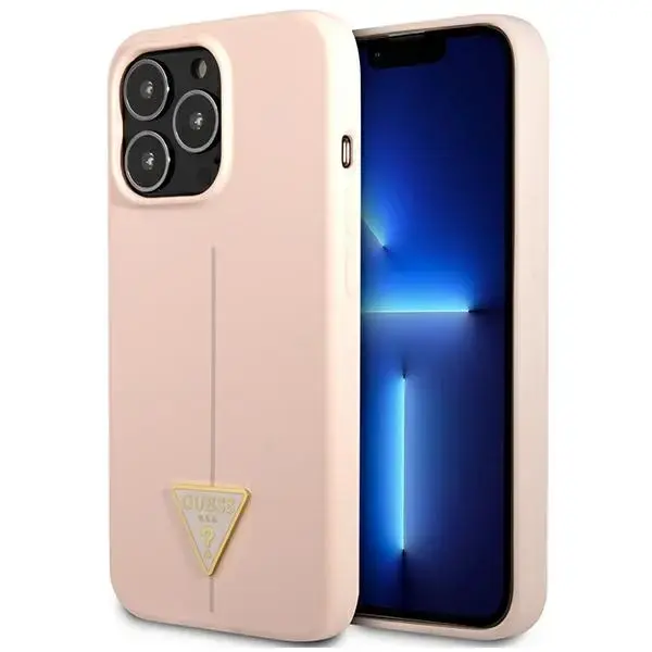 Guess Silicone Line Triangle Case for iPhone 13 Pro Pink