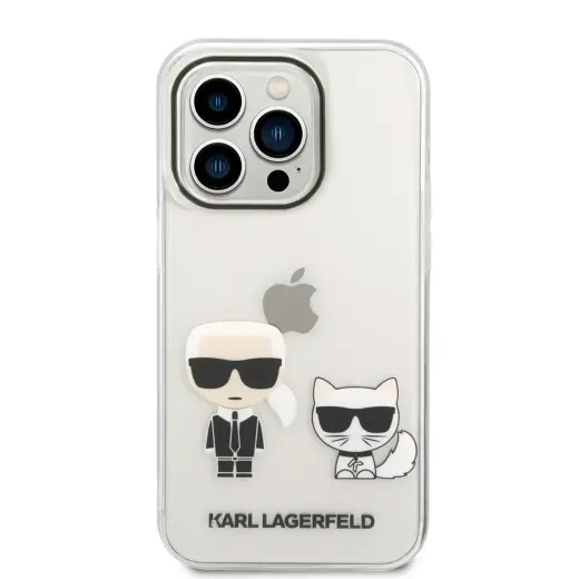 Karl Lagerfeld PC|TPU Ikonik Karl and Choupette Case for iPhone 14 Pro Max Transparent