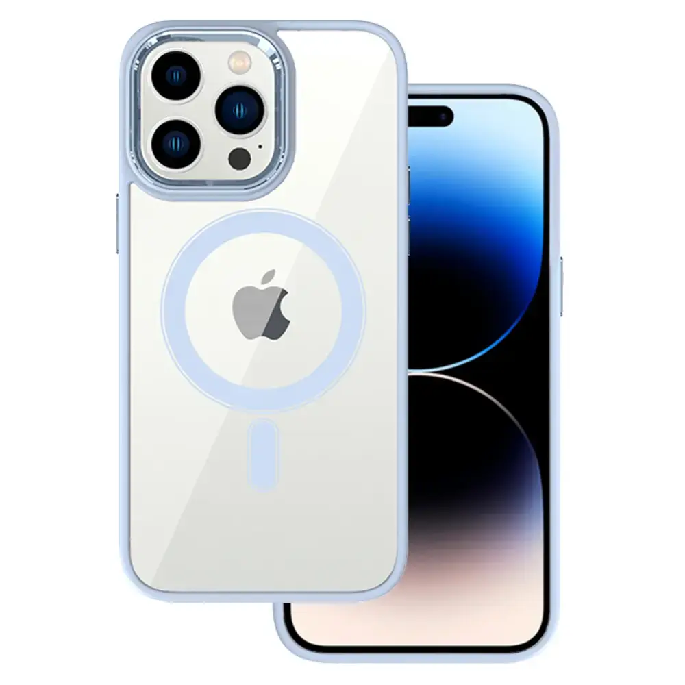 Tel Protect Magnetic Clear Case for Iphone 14 Pro Light blue