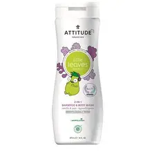 Attitude Little Leaves Kids Body Soap and Shampoo 2 in 1 with Vanilla and Pear Scent 473 ml