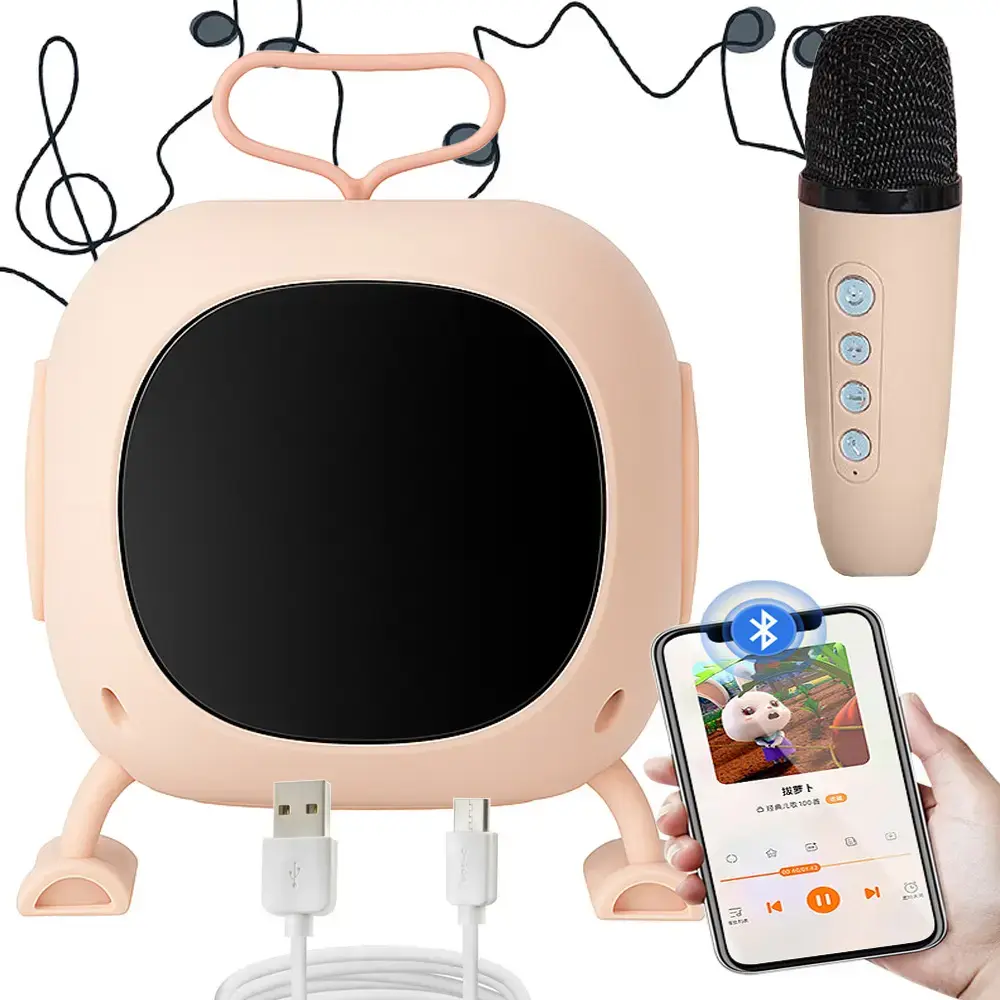 Fusion karaoke skaļrunis ar mikrofonu | Bluetooth | RGB rozā