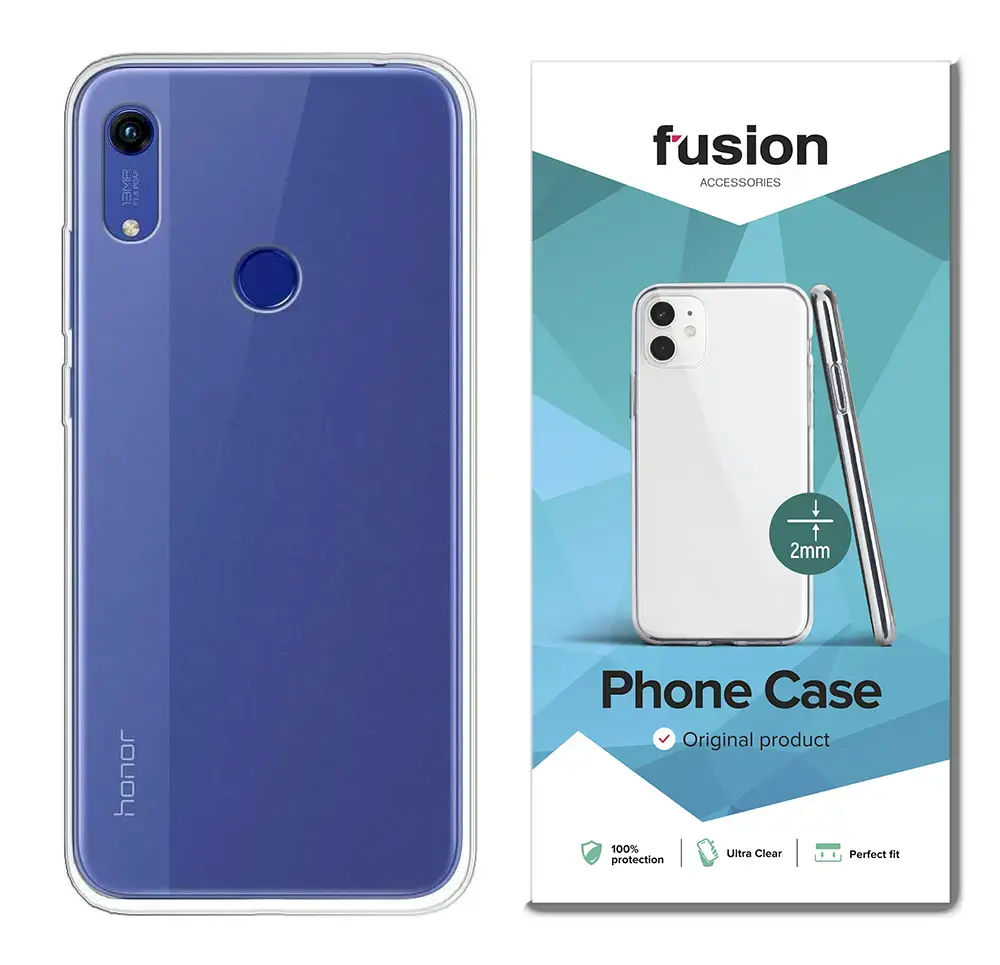 Fusion Ultra Clear Series 2 mm Silikona Aizsargapvalks Honor 8A Caurspīdīgs (EU Blister)